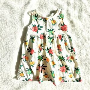 Old Navy White Floral Cotton Sleeveless Dress Sz 12-18 months